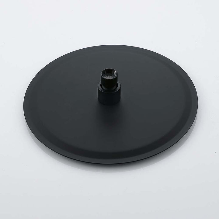 Back of black round shower head for outdoor system