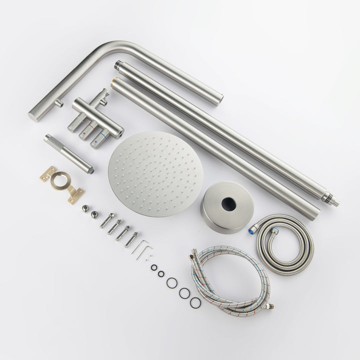 Full stainless outdoor shower system parts kit