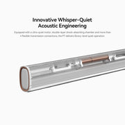 Cutaway illustration of the motor and internal layers inside a RezeFlow P7 cellular shade cassette.