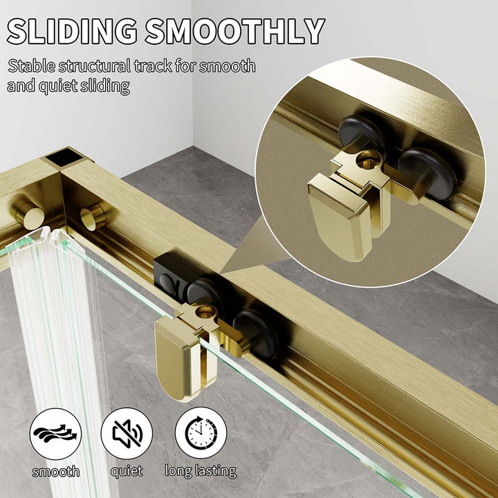Shower door roller track for smooth and quiet sliding motion
