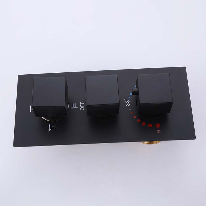 Black shower system thermostatic control panel