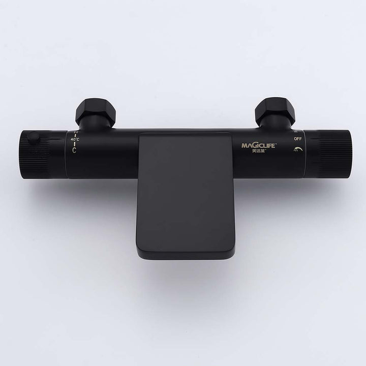 Black thermostatic mixing valve for shower system