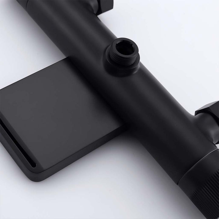 Black shower system thermostatic valve water outlet connector