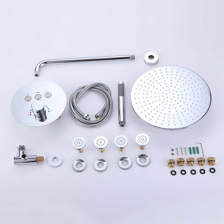 Complete shower system parts and accessories set