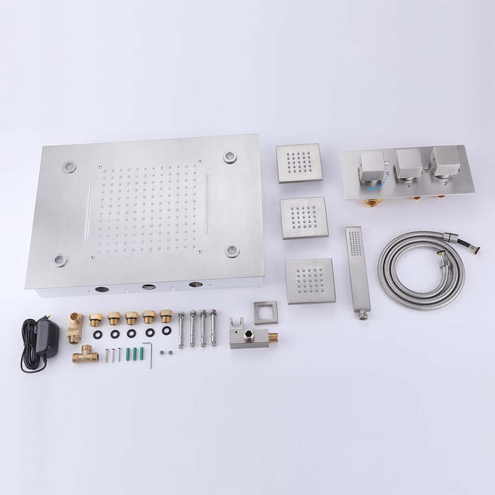 Stainless steel shower system complete set with accessories