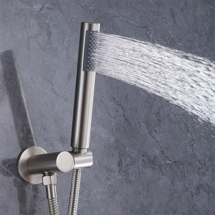 Stainless steel handheld shower head with strong high pressure water flow for modern shower system