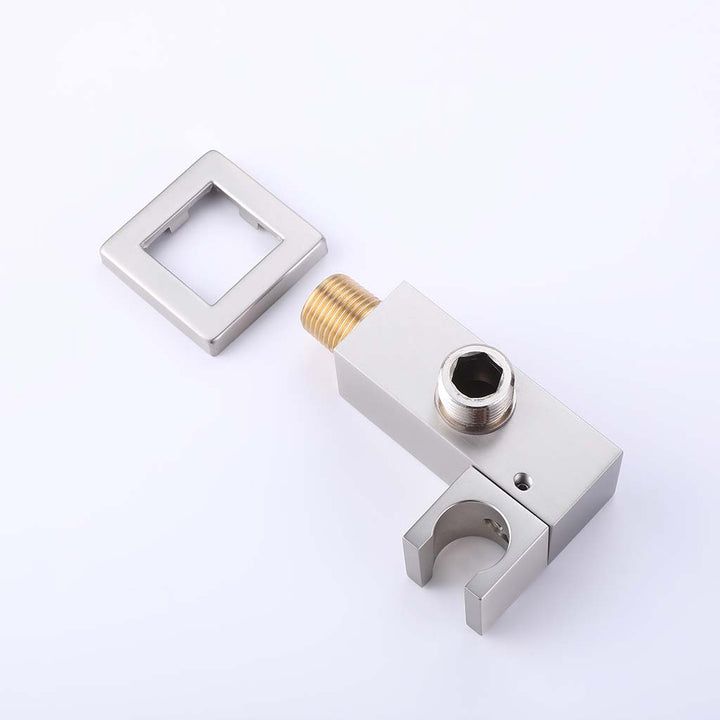 Shower system wall mount connector holder with brass fitting