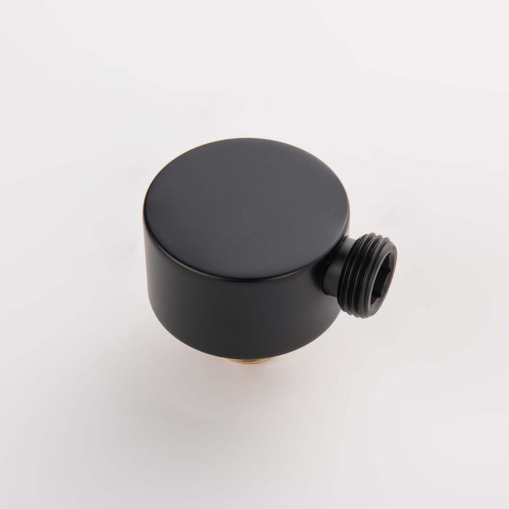 Matte black wall outlet for shower system water connection