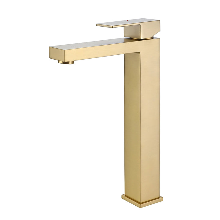 Brushed gold single hole bathroom faucet modern design