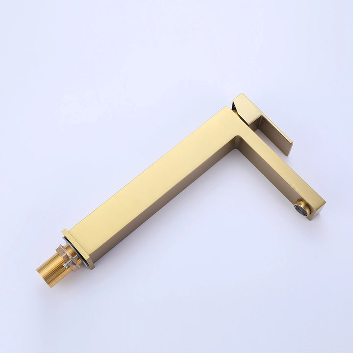 Brushed gold single hole faucet parts kit for modern bathroom sink