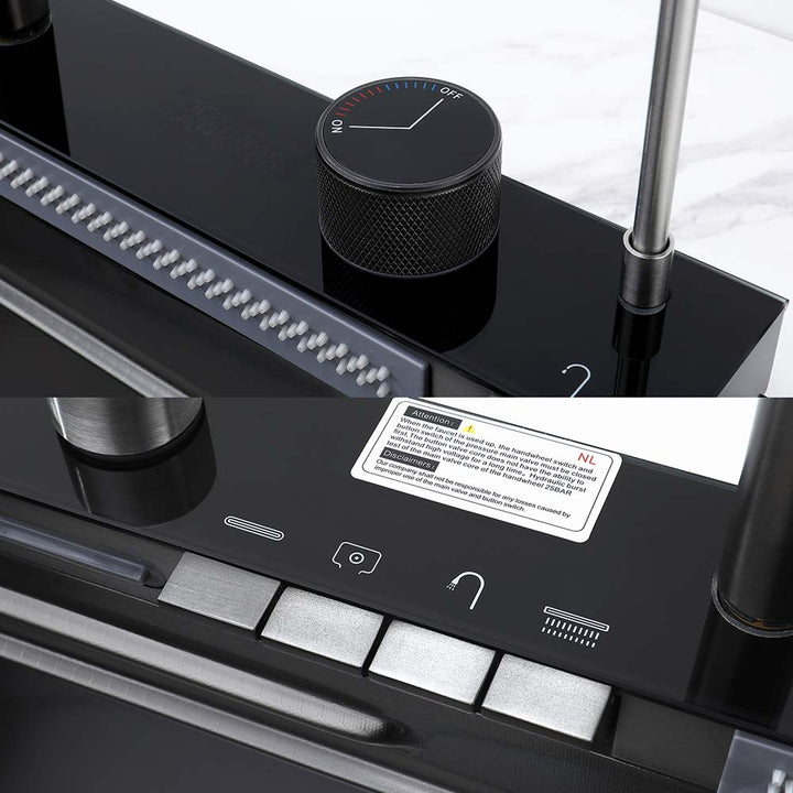 Sink touch control panel and temperature knob