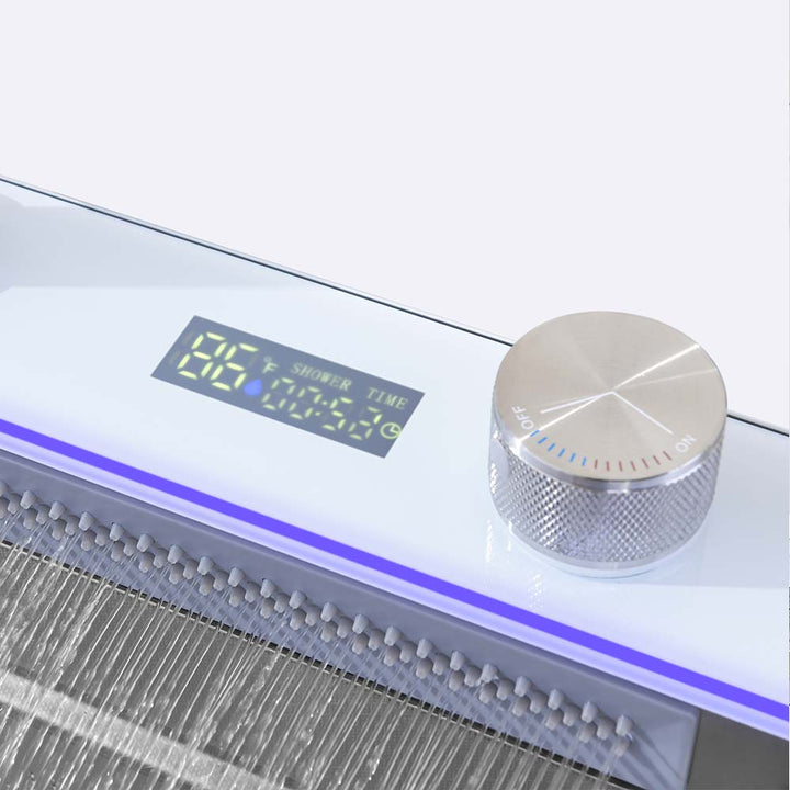 Smart kitchen sink with digital display and temperature control knob