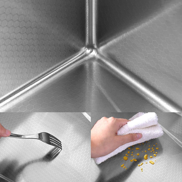 Smart kitchen sink with scratch resistant and easy clean stainless steel