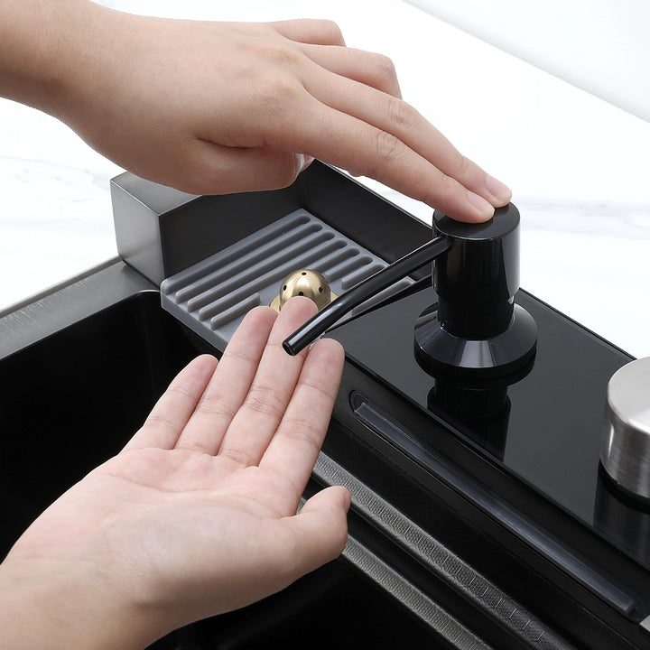 Smart kitchen sink soap dispenser hand press usage