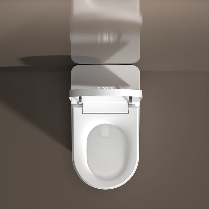 Top view of smart toilet with open seat, modern design for luxury bathroom upgrade