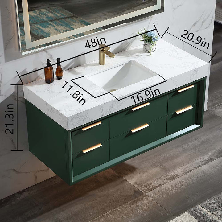 Solid wood bathroom vanity white countertop green 48 inch size chart