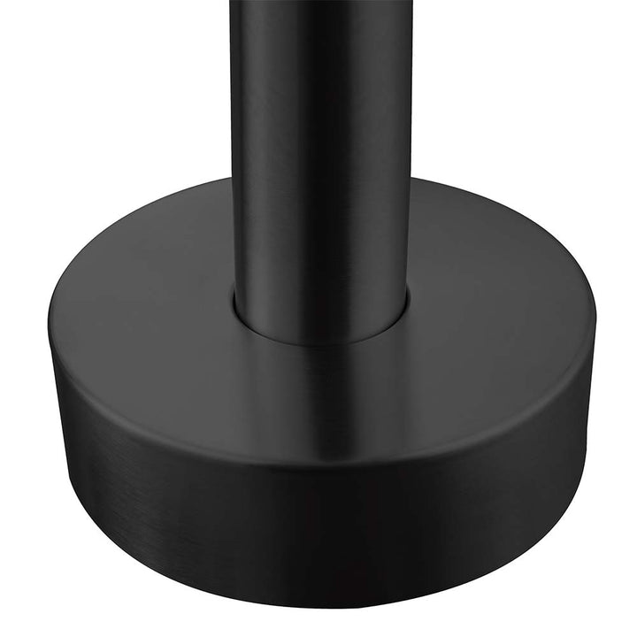 Stainless steel outdoor shower black base detail for poolside use
