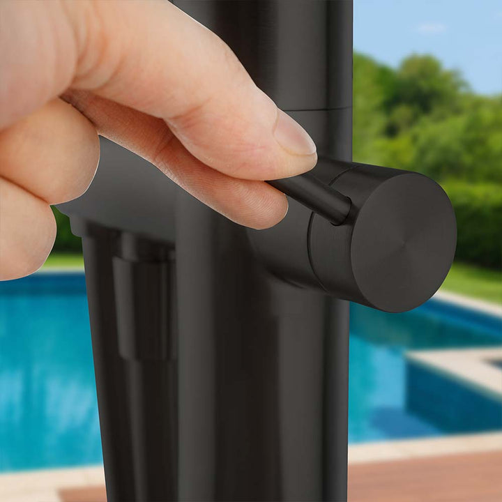 Black stainless steel outdoor shower water control handle