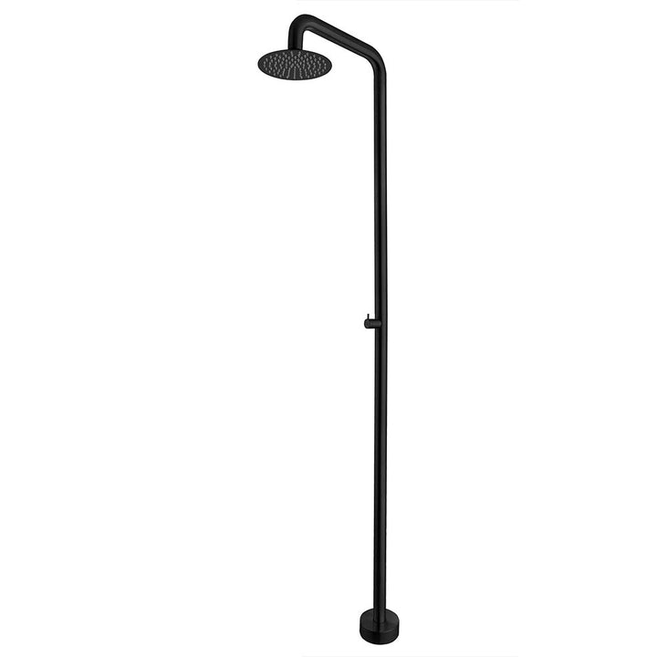 Stainless steel outdoor shower in black finish main product image