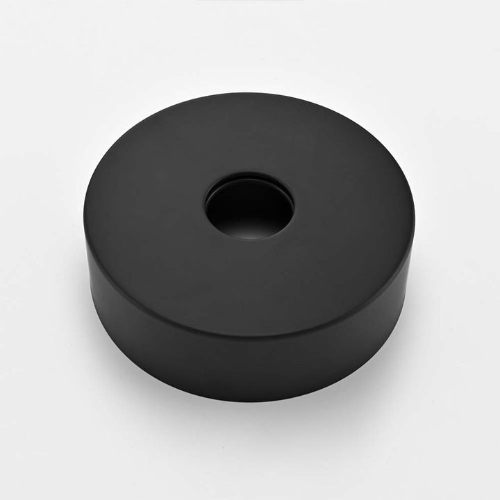 Stainless steel outdoor shower black mounting base part detail
