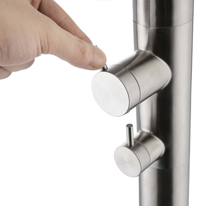 Stainless steel outdoor shower dual handle valve adjust detail