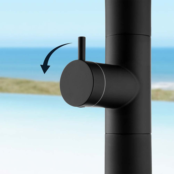 Outdoor shower stainless steel handle with smooth control knob