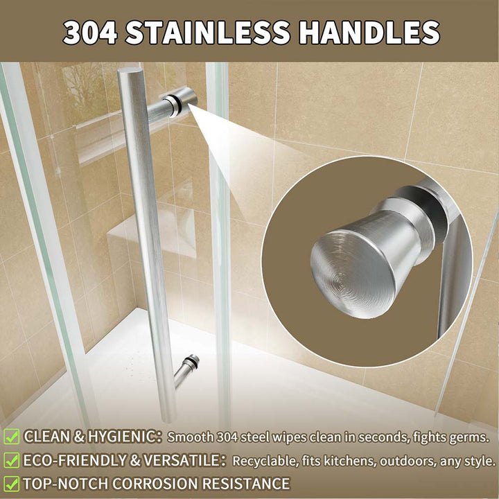 304 stainless steel shower door handle with corrosion resistance