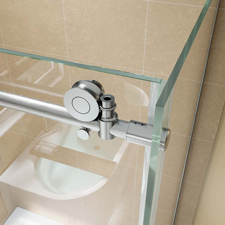 Shower door stainless steel roller and top guide rail