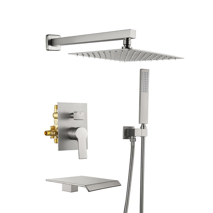 standard shower set brushed nickel tub spout