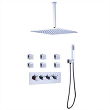 Thermostatic Rain Shower System with Hand Shower & Body Jets-Chrome
