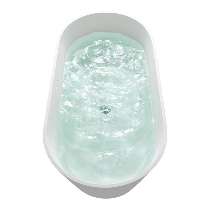Artificial  63"x29" Matte White Solid Surface Freestanding Bathtub - Modland