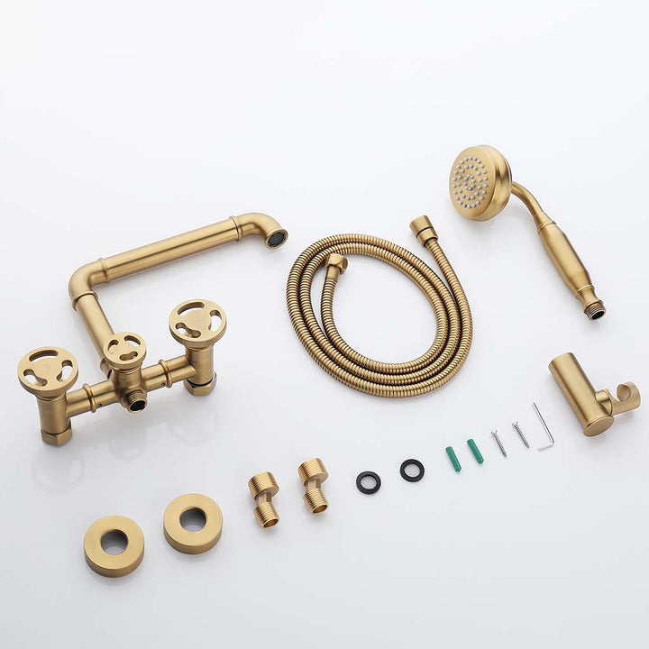 Brass tub faucet set with shower head and accessories