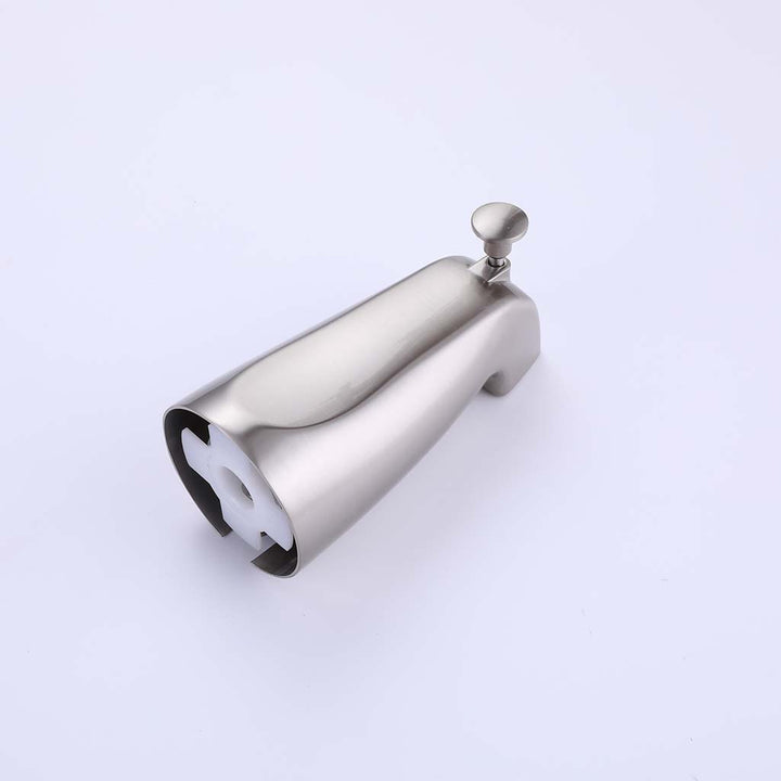 Brushed nickel tub spout with diverter for shower faucet