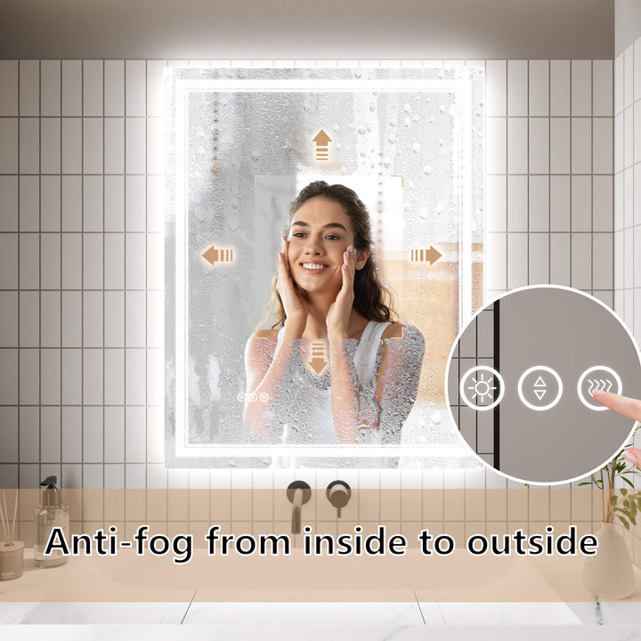 vanity mirror defogging lighting options