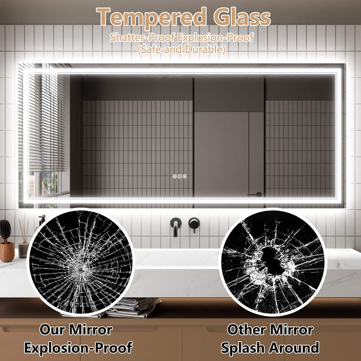 vanity mirror shatterproof design