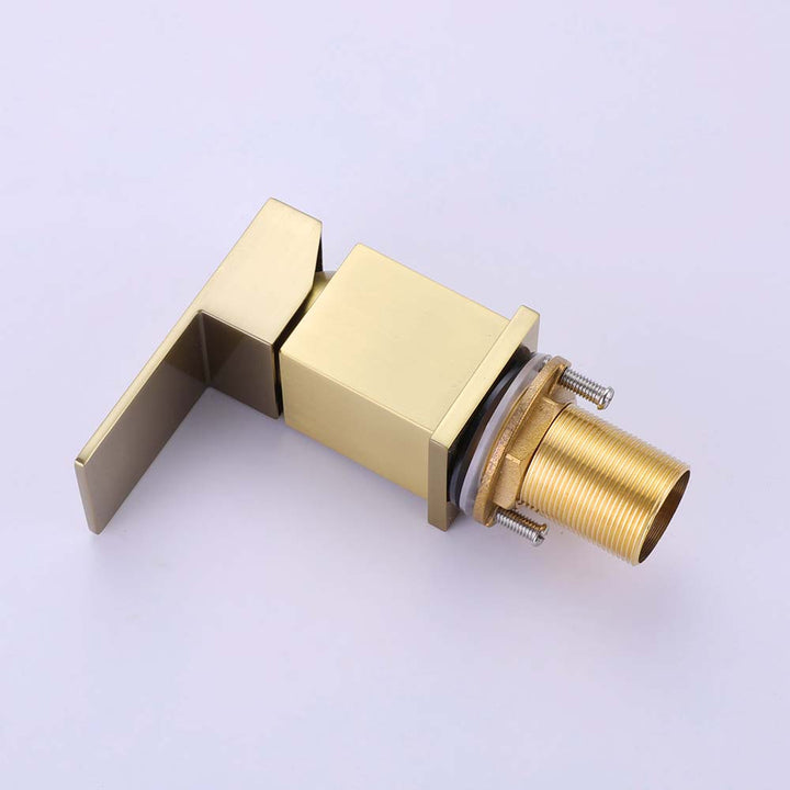 Wall mounted brushed gold bathtub faucet