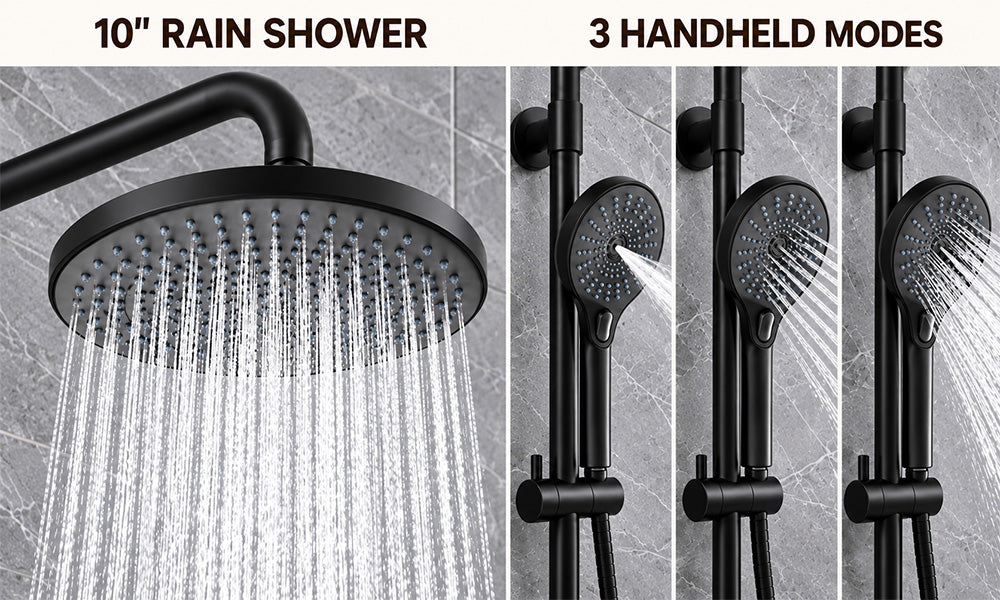 10" Rain Shower Head with 3-Setting Handheld Spray