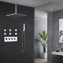 Thermostatic Rain Shower System with Hand Shower & Body Jets-Chrome
