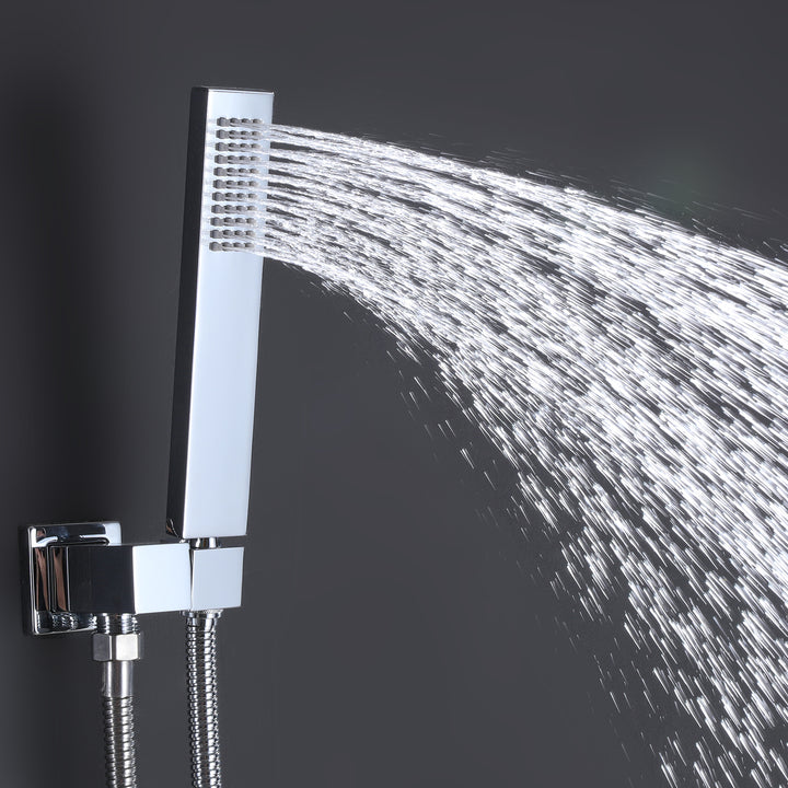 Thermostatic Rain Shower System with Hand Shower & Body Jets-Chrome - Modland