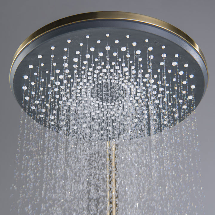 Classic Wall Mounted Brushed Gold Complete Shower System - Modland