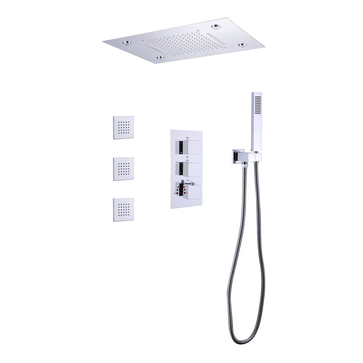LED Multi-Function Thermostatic Shower System for a Luxurious Shower Experience - Modland