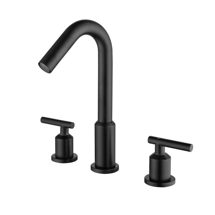 Deck Mounted Dual Handles High-Arc Widespread Bathroom Faucet - Modland