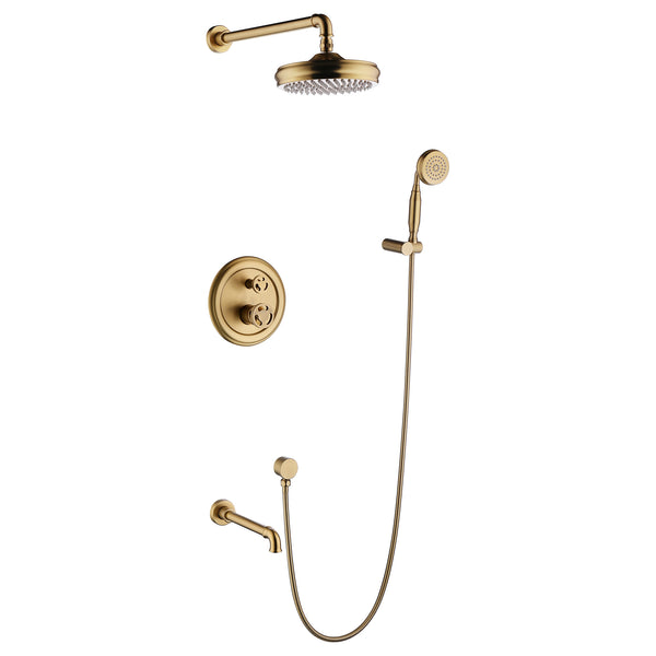 Vintage-Style 3-Function Shower System with Rough-In Valve - Modland