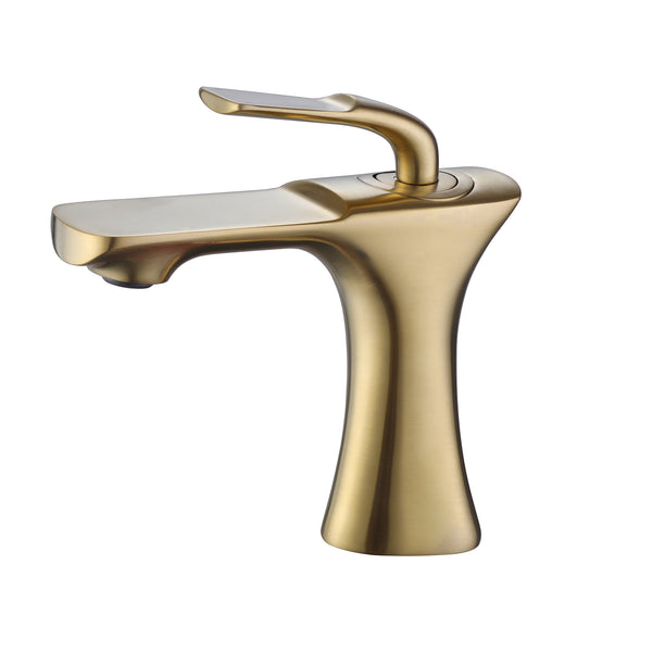 Deck Mounted Single Hole Bathroom Sink Faucet Black and Gold - Modland