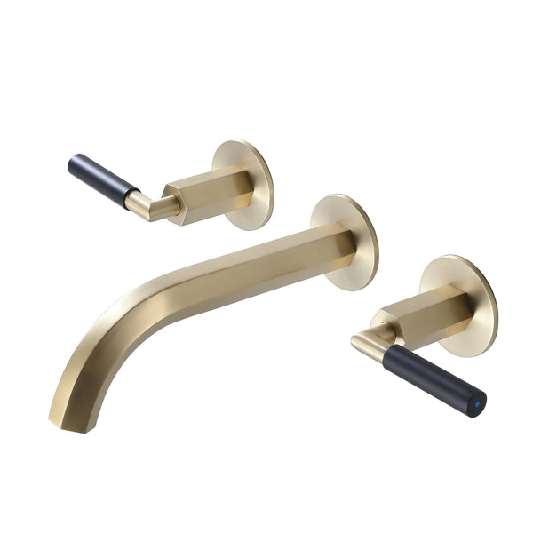 Dual-Handle Wall-Mount Sink Faucet for Stylish Elegance