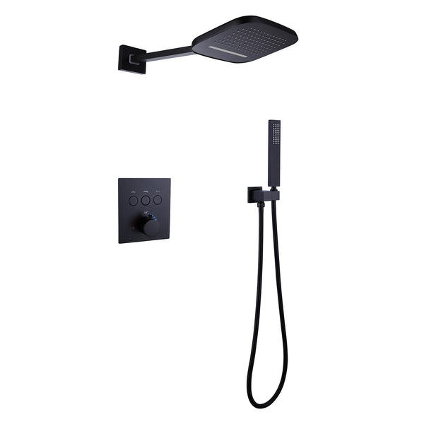 Luxurious Thermostatic Rain Shower System with Hand Shower & Rough-in Valve