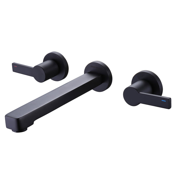 Dual-Handle Wall-Mounted Bathroom Sink Faucet for Elegant Bathroom