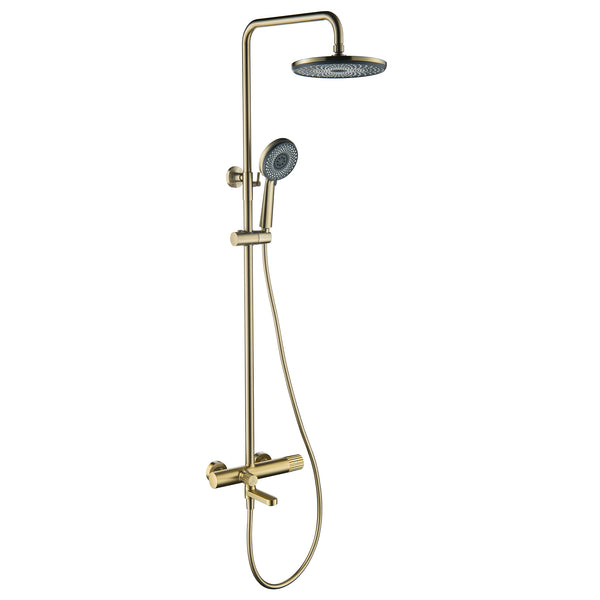 Classic Wall Mounted Brushed Gold Complete Shower System