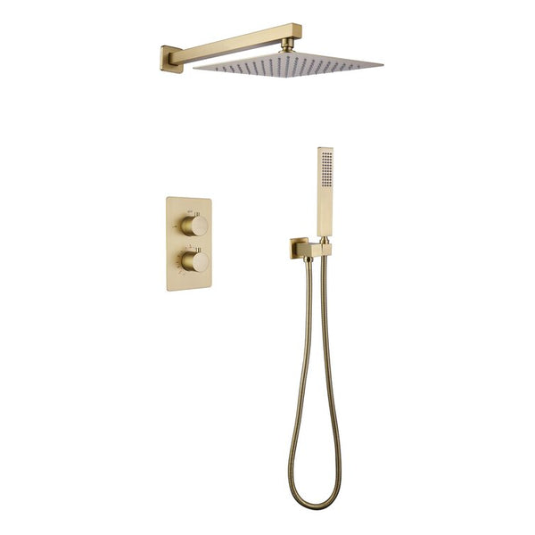 Thermostatic Rain Shower System with Hand Shower and Rough-in Valve