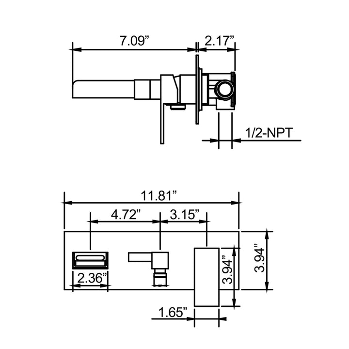 Elegant Wall-Mounted Roman Tub Faucet with Hand Shower - Modland